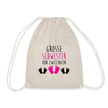 Big Sister Twins Big sister twins feet - Drawstring Bag - nature - Front