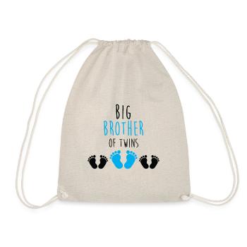 Big brother twins baby feet Cool boy - Drawstring Bag - nature - Front