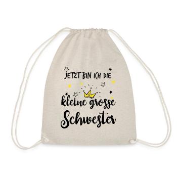 Kleine große Schwester 2021 für Geschwister - Turnbeutel - Natur - Vorne