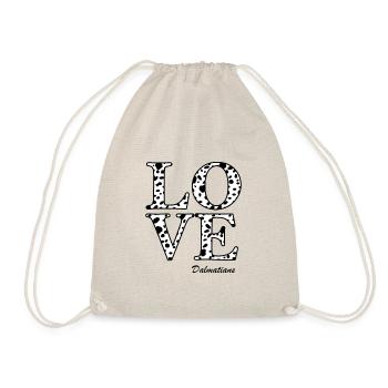 Love Dalmatian Ich liebe Dalmatiner - Turnbeutel - Natur - Vorne