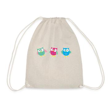 3 owls - Drawstring Bag - nature - Front