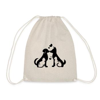 Chiens Chats Amour - Coeur pour les animaux - Idée cadeau - Sac de sport léger - nature - Devant