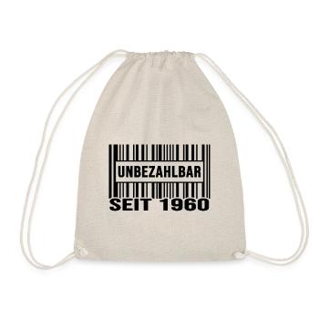 1960 geburtstag unbezahlbar barcode - Turnbeutel - Natur - Vorne