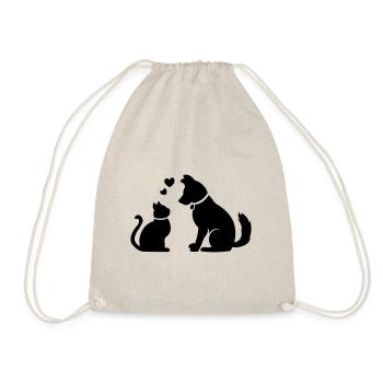 Chat mignon et chien / chat mignon et chien / cadeau - Sac de sport léger - nature - Devant