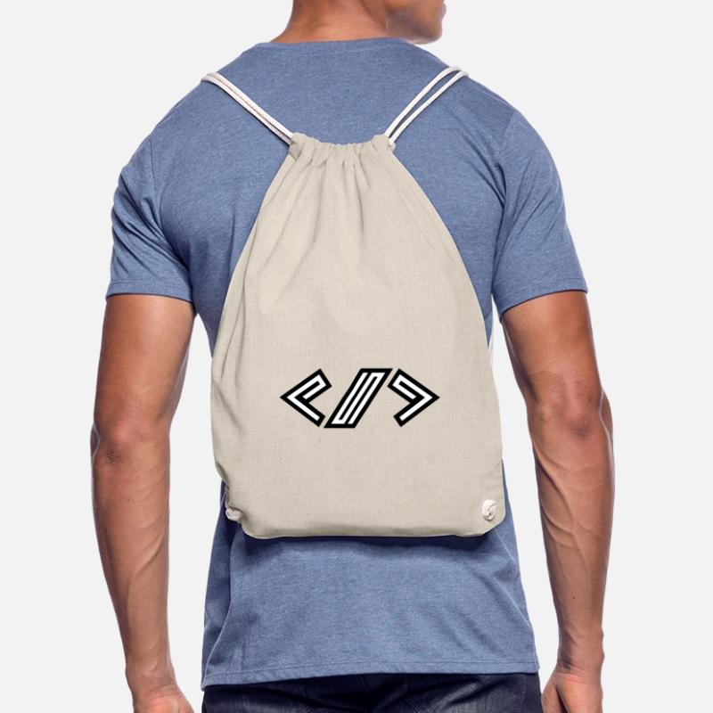 Minimalistic Coder Design for Programmer Drawstring Bag