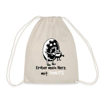 Conquer My Heart with Donuts Fantasy Kids Fun - Drawstring Bag - nature - Front