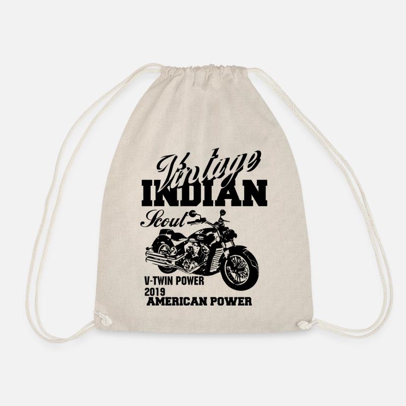 indian scout american power - Drawstring Bag - nature