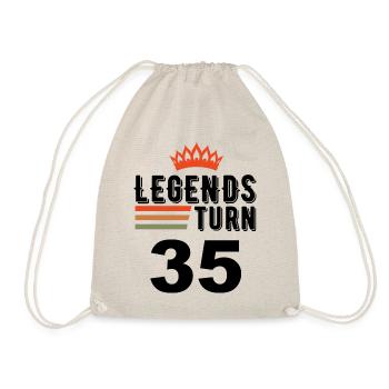 35 Geburtstag, Legenden werden 35 Jahre alt - Turnbeutel - Natur - Vorne