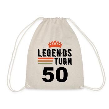 50th birthday, legends turn 50 - Drawstring Bag - nature - Front