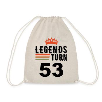 53 Geburtstag, Legenden werden 53 Jahre alt - Turnbeutel - Natur - Vorne