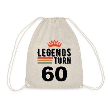 60 Geburtstag, Legenden werden 60 Jahre alt - Turnbeutel - Natur - Vorne