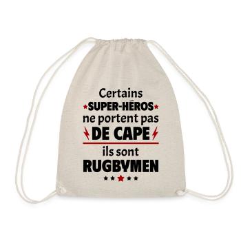 Certains super-héros sont rugbymen, cadeau noël - Sac de sport léger - nature - Devant