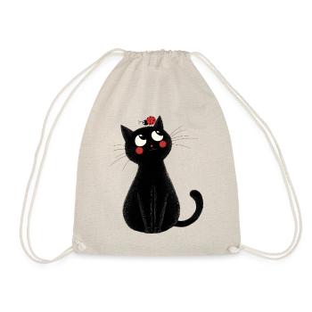 Cat with ladybug - Drawstring Bag - nature - Front
