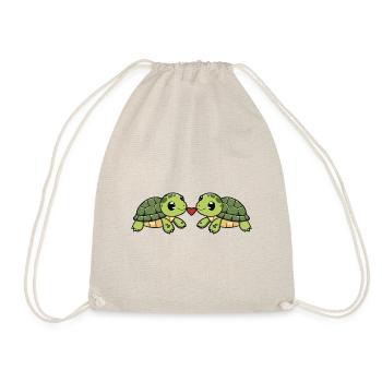 Turtle Couple Heart - Drawstring Bag - nature - Front