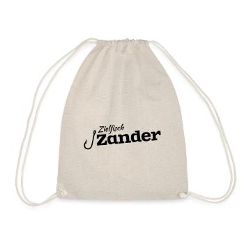 LetzterWurf Zielfisch Zander Angelshirt - Turnbeutel - Natur - Vorne