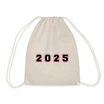 2025 Jahr Zahl - Turnbeutel - Natur - Vorne