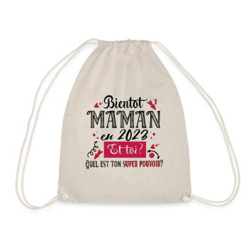 Maman 2023 Super Pouvoir Mère Cadeau Femme Humour - Sac de sport léger - nature - Devant