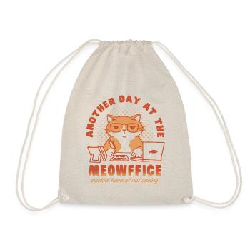 Another Day at the Meowffice - Drawstring Bag - nature - Front