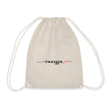 Vanessa Last name First name Calligraphy Font - Drawstring Bag - nature - Front