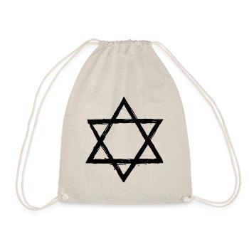 Israel Star Star of David Hexagram Judaism Symbol - Drawstring Bag - nature - Front
