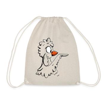 chicken points to the right - Drawstring Bag - nature - Front