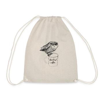 Mais premier café! Chouette avec une tasse de café - Sac de sport léger - nature - Devant