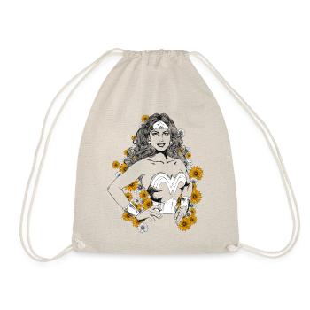 DC Comics Wonder Woman mit Blumen - Turnbeutel - Natur - Vorne