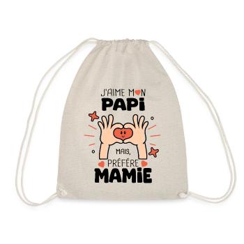 j'aime mon papi préfére mamie naissance bébé - Sac de sport léger - nature - Devant