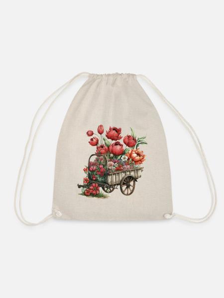 Blumenwagen - Turnbeutel - Natur