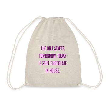 Le régime commence demain - chocolat dans la maison! - Sac de sport léger - nature - Devant
