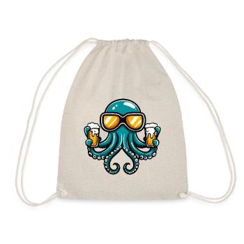 Octopus après-ski beer - Drawstring Bag - nature - Front
