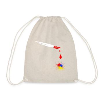 Pinsel mit Farbklecks weiss - Turnbeutel - Natur - Vorne