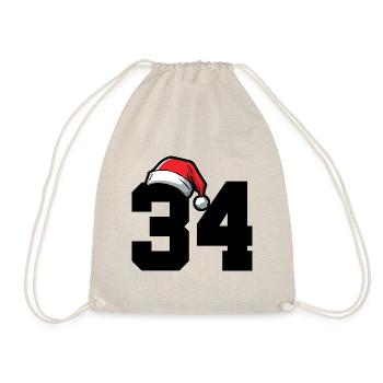 34 Numéro Noël - Sac de sport léger - nature - Devant