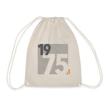 Hergestellt im Jahr 1975 Retro Geschenk zum 50. Geburtstag - Turnbeutel - Natur - Vorne
