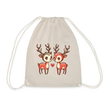 Couple De Cerfs Amoureux Animal Saint Valentin - Sac de sport léger - nature - Devant