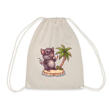 Pig Summer Wild Boar - Drawstring Bag - nature - Front