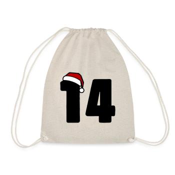 14 Zahl Weihnachten - Turnbeutel - Natur - Vorne