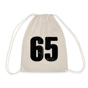 65 Zahl Trikot - Turnbeutel - Natur - Vorne
