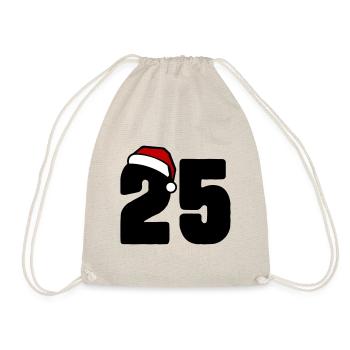 25 Zahl Weihnachten - Turnbeutel - Natur - Vorne