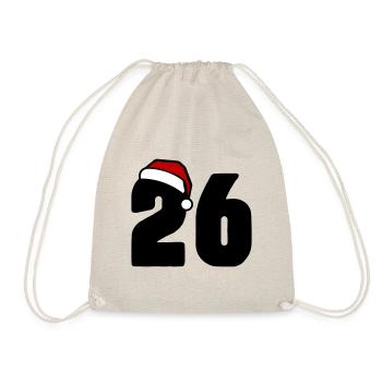 26 Zahl Weihnachten - Turnbeutel - Natur - Vorne