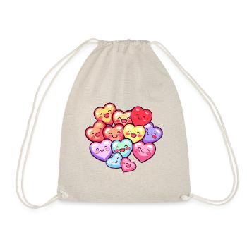 Hearts Team Love Comic Colorful - Drawstring Bag - nature - Front