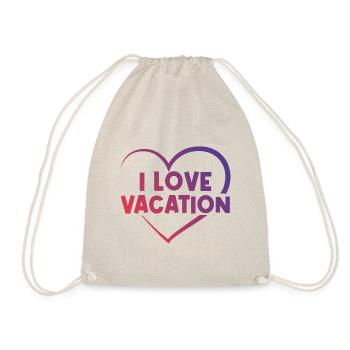 I love holiday heart - Drawstring Bag - nature - Front