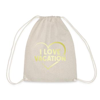 I love holiday heart - Drawstring Bag - nature - Front