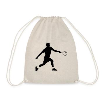 Tennis Spieler Silhouette - Turnbeutel - Natur - Vorne