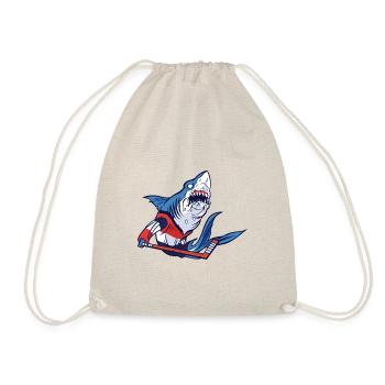 Shark Hockey T-Shirt - Drawstring Bag - nature - Front