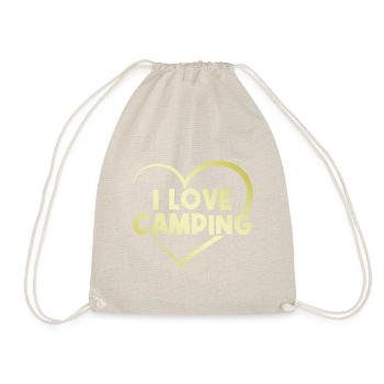 I love camping heart - Drawstring Bag - nature - Front