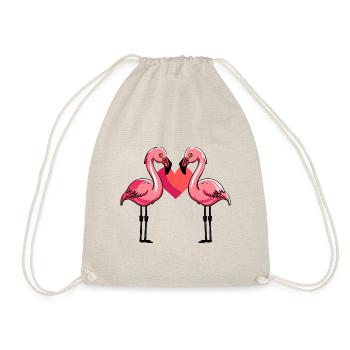 Couple de flamants roses d’amour Oiseau Saint-Valentin - Sac de sport léger - nature - Devant