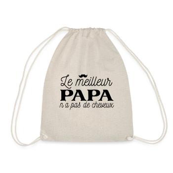 Cheveux Chauve Calvitie humour Papa Père - Sac de sport léger - nature - Devant