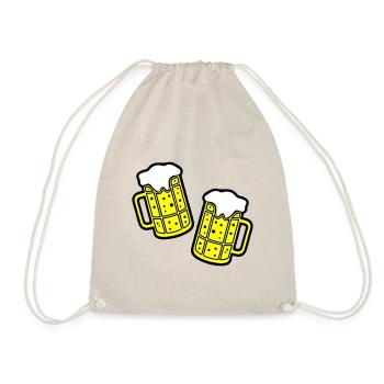 Bier Symbol Saufen - Turnbeutel - Natur - Vorne