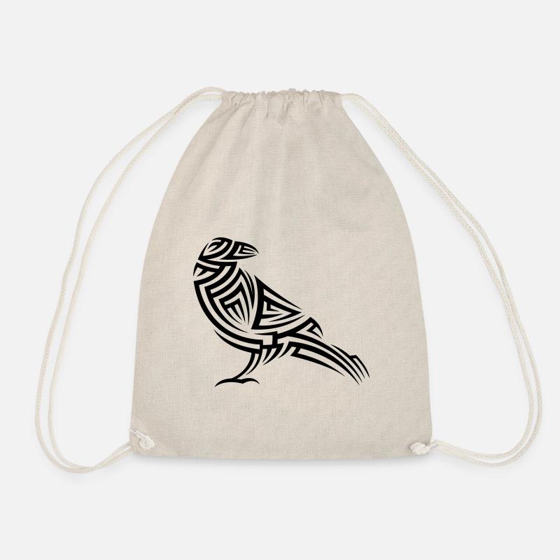 Crow Tribal Tattoo - Drawstring Bag - nature